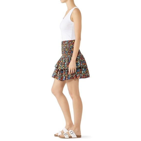 Perseverance London Floral Smocked Tiered Skirt in Multicolor - Picture 2 of 9